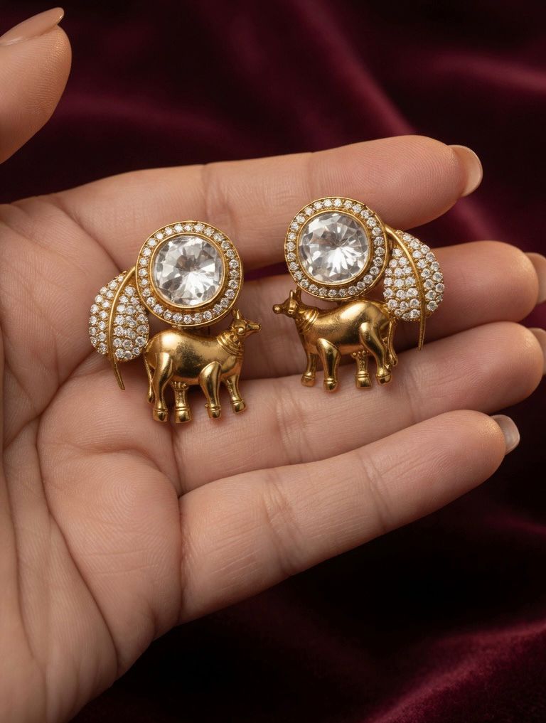 Rajsi Gaurav Diamond Bull Earring