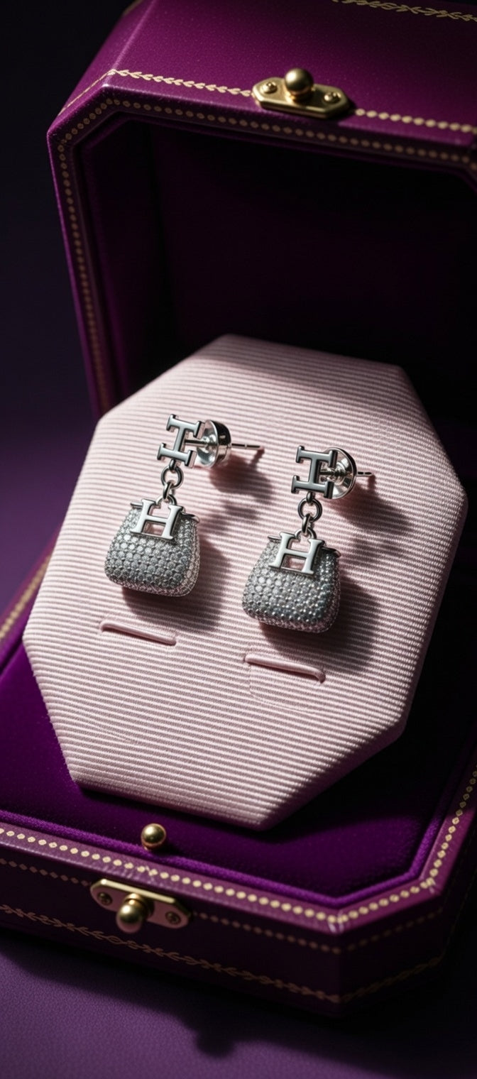 Cute Luxury Silver Earrings