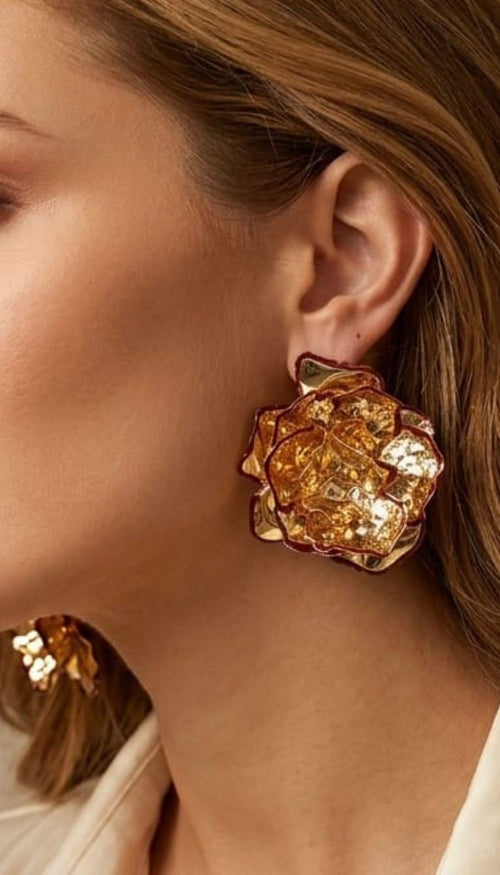 Golden Bloom Statement Earrings