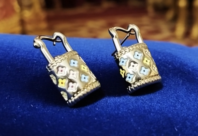 Silver Lock Charm Earrings – Luxury Statement Pair
