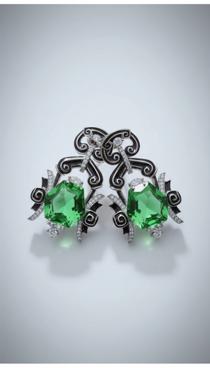 Emerald Royale Green Vintage Earrings