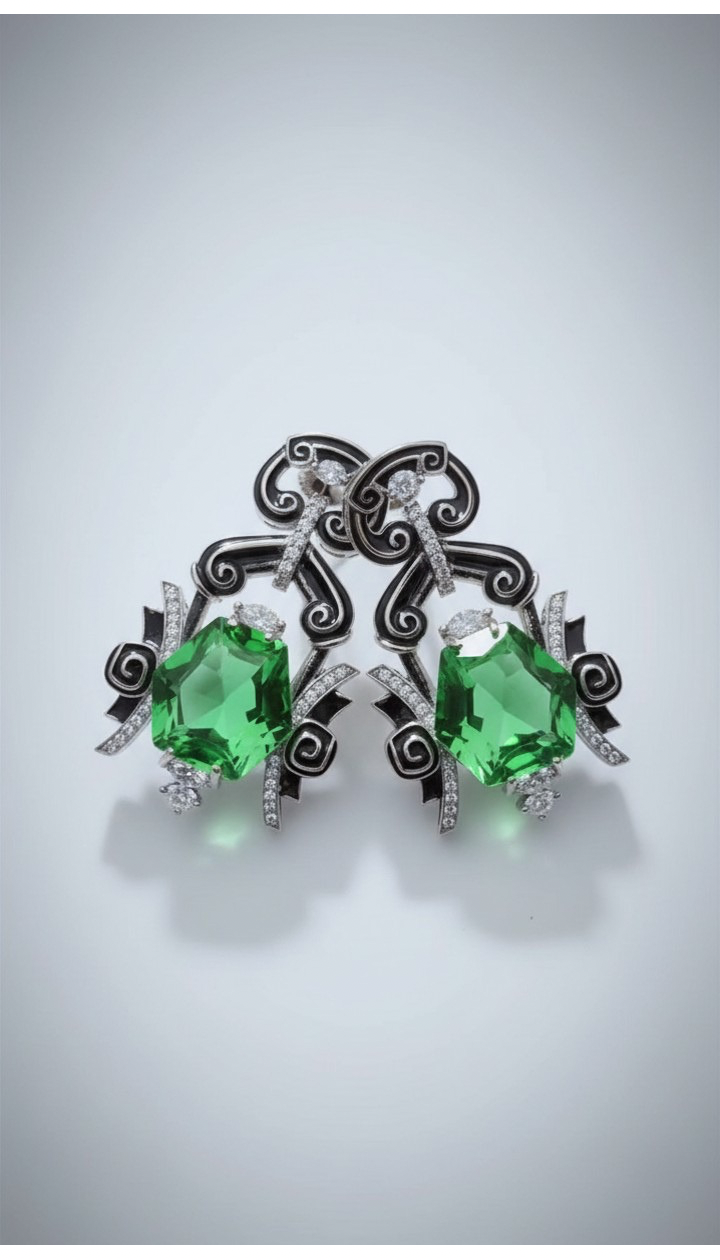 Emerald Royale Green Vintage Earrings