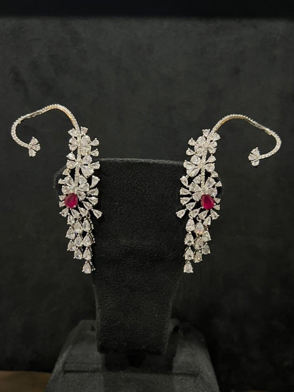 ✨ Celestial Cascade Diamond Ear Cuff Earrings ✨