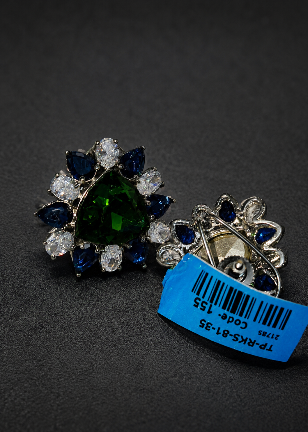 Emerald Radiance Multicolor Halo Earrings