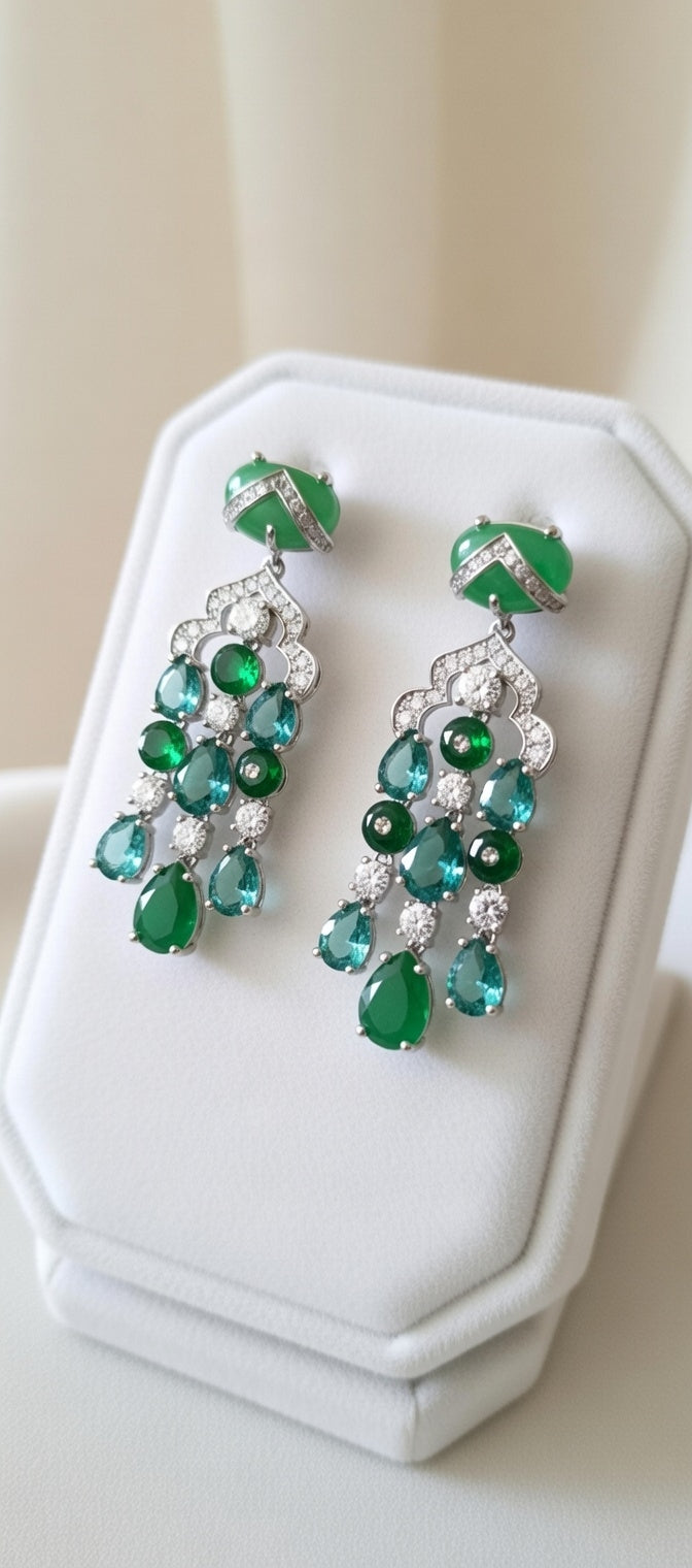 Green gemstone earrings 