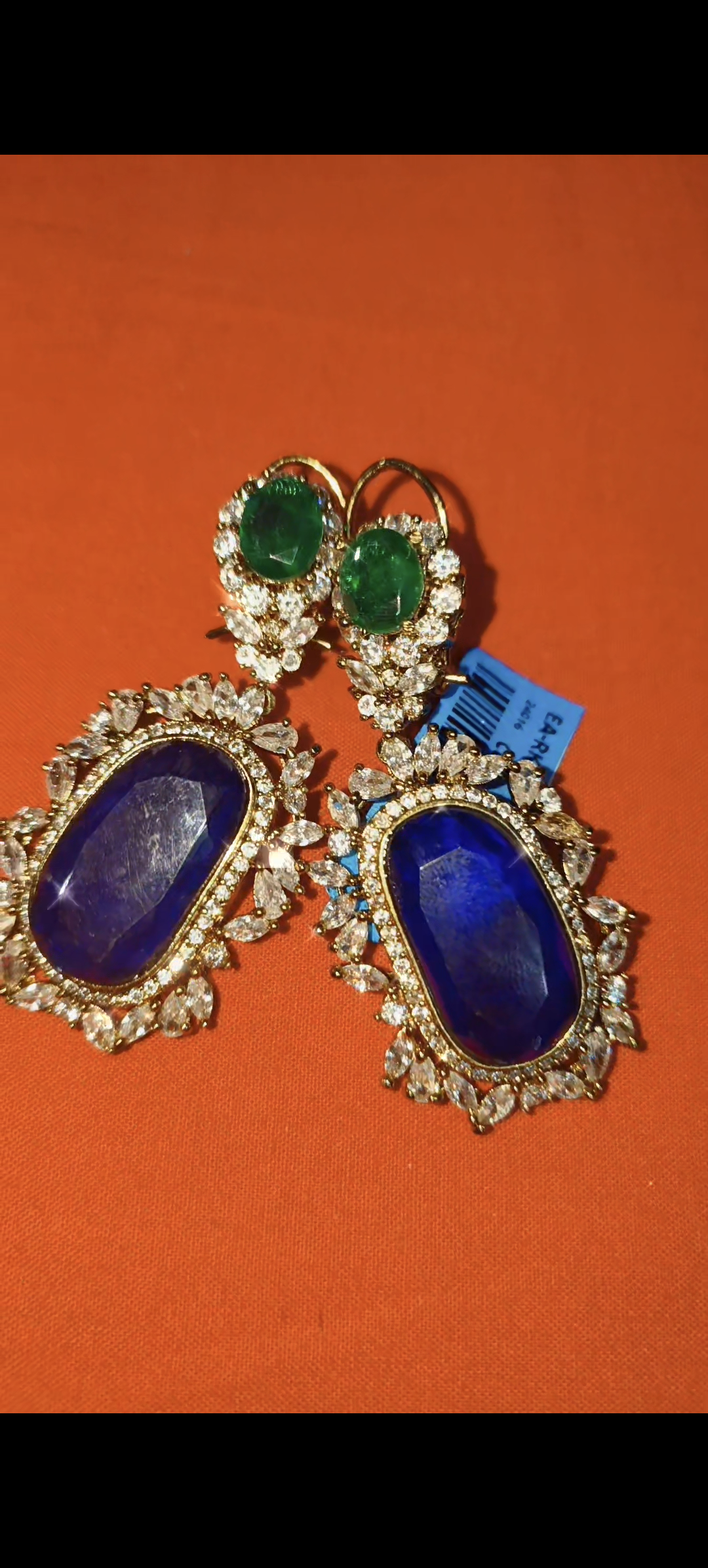 Royal Sapphire & Emerald Drop Earrings