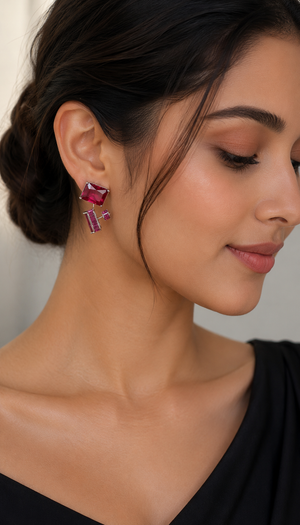 Royale Ruby Statement Earrings