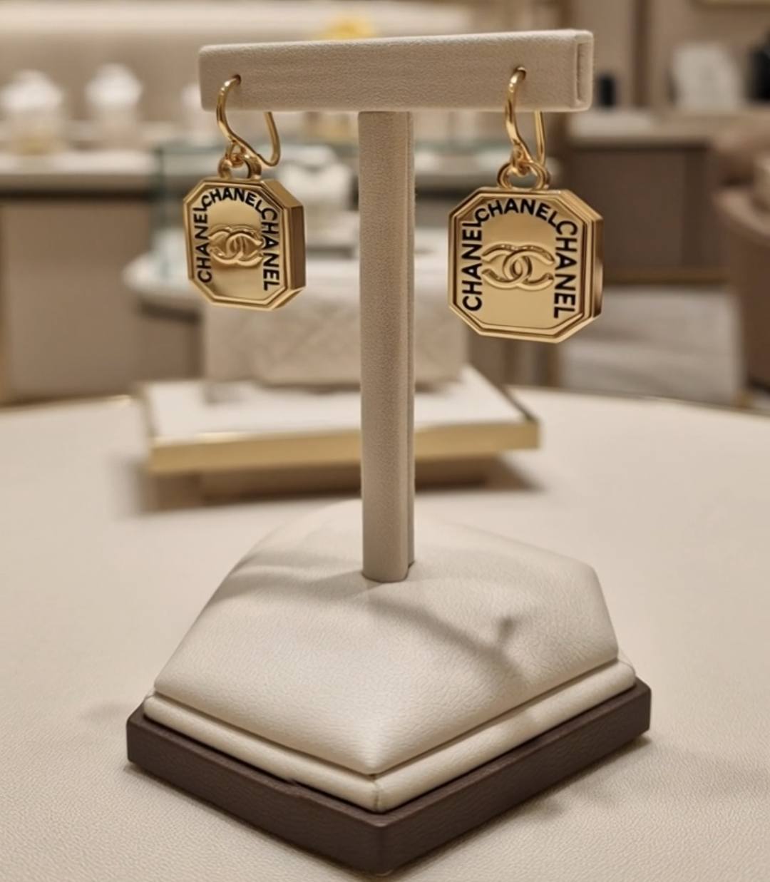 Gold Chanel earrings 