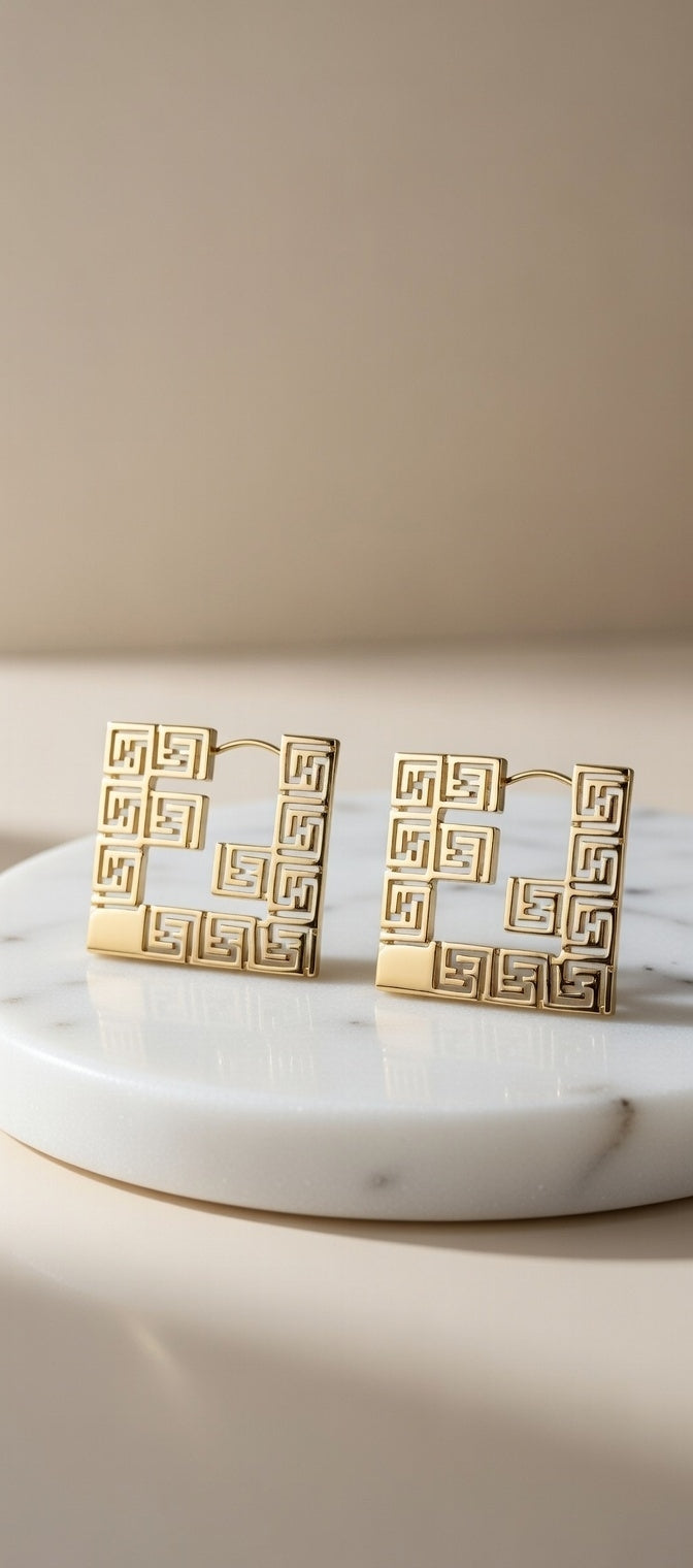 Bold Gold Statement Dangle Earrings