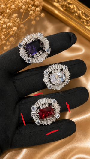 Red Royal Prism Halo Ring