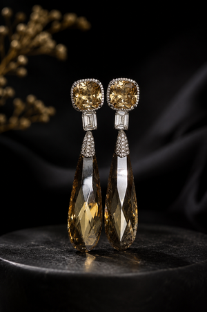 Smoky Champagne Luxe Drop Earrings