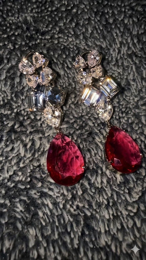 Crimson Royale Drop necklace n Earrings set